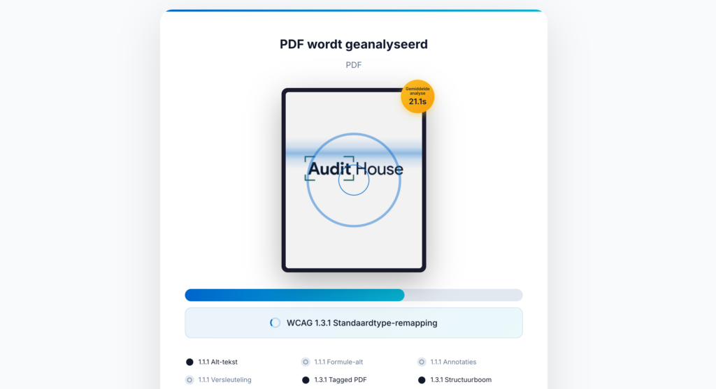 PDF-analyzer tool voorbeeld laadscherm